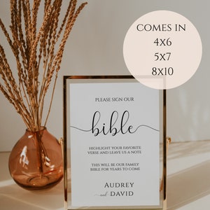 Wedding Bible Guest Book Sign, Please Sign Our Bible, Wedding Bible ...