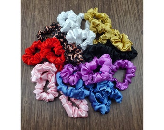 Handmade Mini Satin Scrunchie | Hair Accessories | Small | Hair Tie | Gift ideas for her