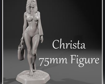 Christa 3d printed full figure for miniature painters - A day at the beach
