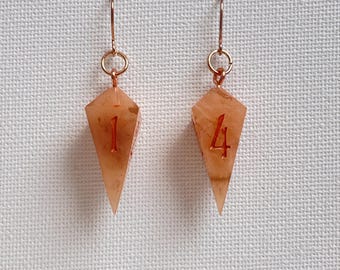 D4 earrings - peach with rose gold findings