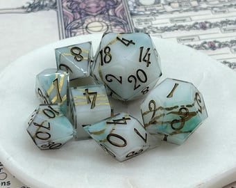 Handmade Mermaids Vein Polyhedral Resin Dice Set