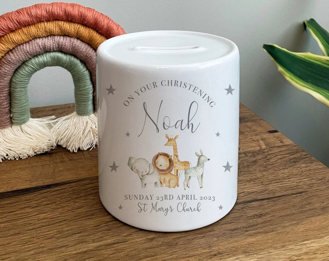 Customized Christening Money Box Personalized Money Box Etsy