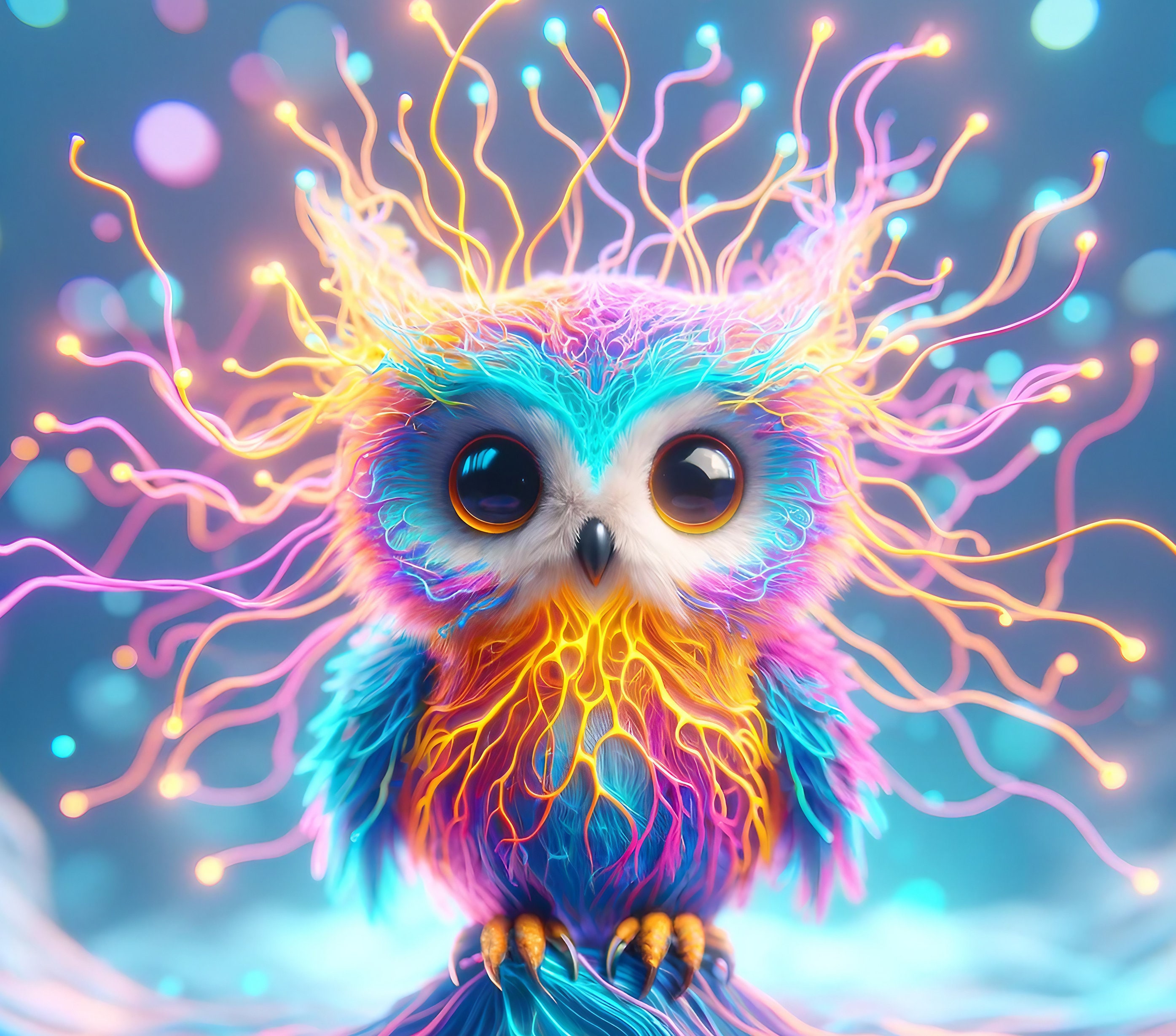 Neon Owl 20 Oz Skinny Tumbler Sublimation Design Digital Download PNG ...