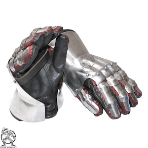 Hourglass Castillo Gauntlets, Medieval Functional Gauntlets, 16 Gauge Steel Gloves (Free Gift Inside)