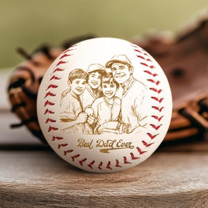 Personalized  Photo on Baseball Ball Engraved for Dad, Engrave Your Kid&#39;s Photo for Father’s Day, Father’s Day Gift