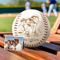 Personalized Father's Day Gift - Engraved Baseball with Photo, Custom Baseball Keepsake, Best Dad Ever, Personalized Photo engraved Baseball