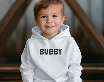 Bubby Kleinkind Pullover Fleece Hoodie, Spitzname Jungen Sweatshirt, süßes Geschenk für Jungen, Kleinkind Pullover, Kinder Geschenkidee, süßes bequemes Kleid