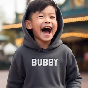 Bubby Toddler Hoodie Nickname Boy Sweatshirt Birthday Gift Youth Pullover Bubs Gift Idea Winter Hooded Sweatshirt for Camping Outdoor Hoodie