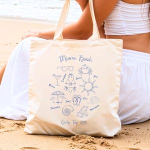 Personalized Girls Trip Beach Bag Custom Bachelorette Party Keepsake Destination Wedding Party Favor Pool Tote Birthday Weekend Travel Gift