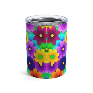 Neon flower-inspired Tumbler 10oz