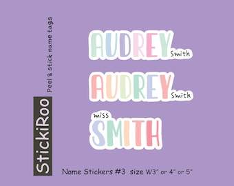 Cute Daycare Stickers - Cute Colorful Name Stickers - Cute Waterproof Stickers - Cute Kids Name Sticker - Name Tag - School Supply Labels