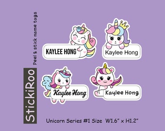 Cute Daycare Labels - Cute Dishwasher Safe Labels - Cute Waterproof Labels - Cute Kids Name Labels - Name Tag - Unicorn Sticker Label 1