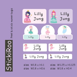Cute Daycare Labels - Cute Dishwasher Safe Labels - Cute Waterproof Labels - Cute Kids Name Labels - Name Tag - Cute Princess Label
