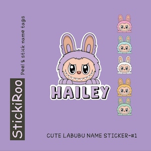 Cute Stickers - Cute Labubu Name Stickers - Labubu Name Sticker - Waterproof Sticker - Name Sticker - Custom Labubu Stciker