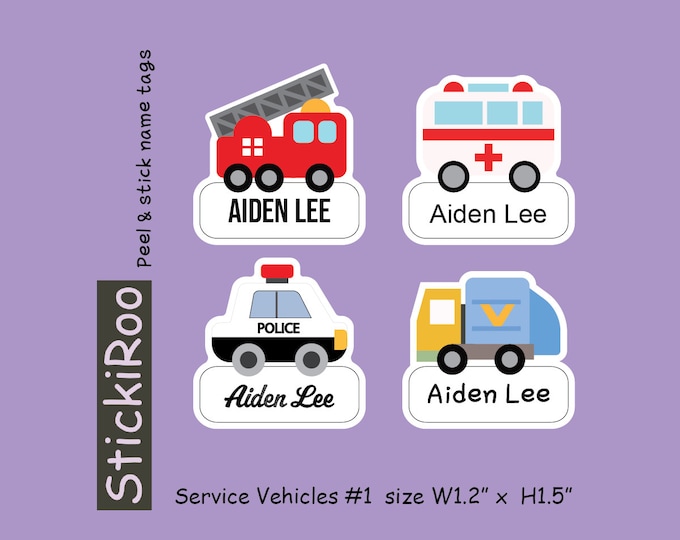 Featured listing image: Cute Daycare Labels - Cute Dishwasher Safe Labels - Cute Waterproof Labels - Cute Kids Name Labels - Name Tag - Cute Vehicle Sticker Label 1