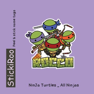 Niedliche Kindergarten Etiketten - Niedliche spülmaschinenfeste Etiketten - niedliche wasserfeste Etiketten - niedliche Kinder Namensetiketten - Namensschild - Ninja Turtles Namensaufkleber