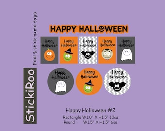 Cute Halloween Stickers, Cute Character Decal, Seasonal Stickers, Waterproof Stickers, Trick or Treat Sticker Sheets, Halloween Sticker #2