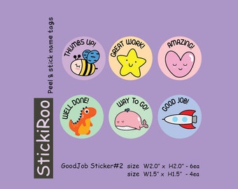 Good Job Reward Stickers, Cute Character Decals, Teacher Reward Stickers, Waterproof Stickers, Feel Good Positive Vibes Compliment Stickers