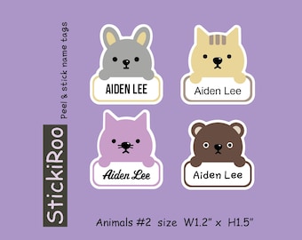 Cute Daycare Labels - Cute Dishwasher Safe Labels - Cute Waterproof Labels - Cute Kids Name Labels - Name Tag - Cute Animal Sticker Label 2