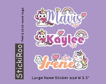 Cute Daycare Stickers - Cute Unicron Name Stickers - Cute Waterproof Sticker - Cute Kids Name Sticker - Name Tag - Unicorn Name Label 3.5"