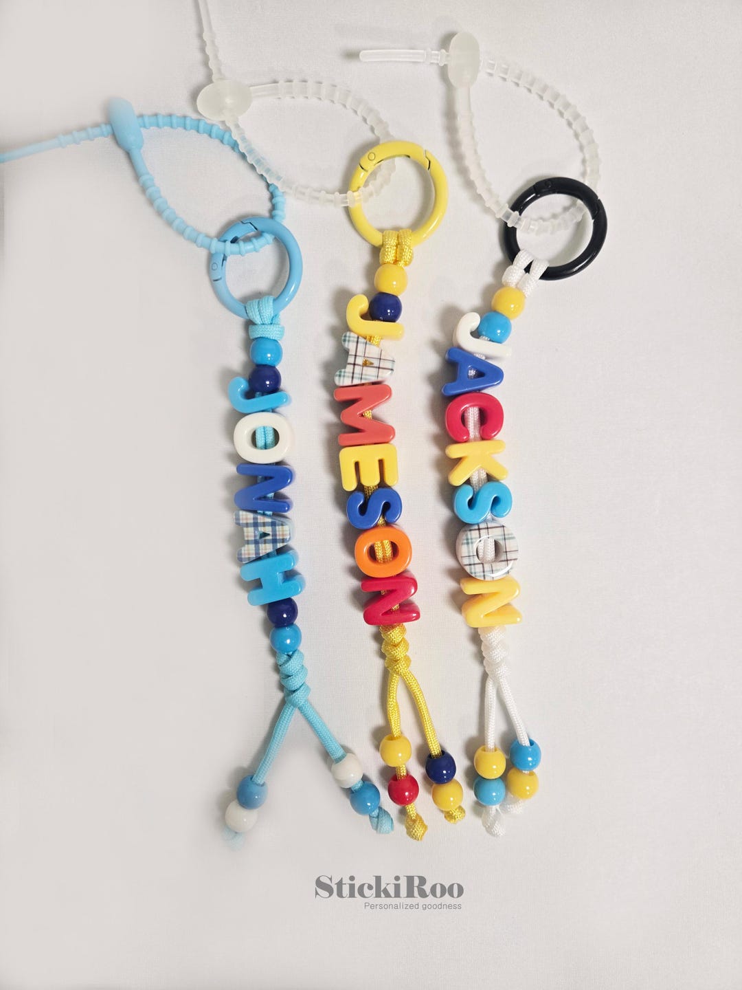 Personalized Letter Bead Keychain • Chunky Acrylic Name Keyring - Etsy
