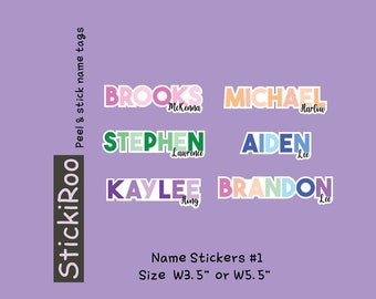 Cute Daycare Stickers - Cute Colorful Name Stickers - Cute Waterproof Stickers - Cute Kids Name Sticker - Name Tag - School Supply Labels