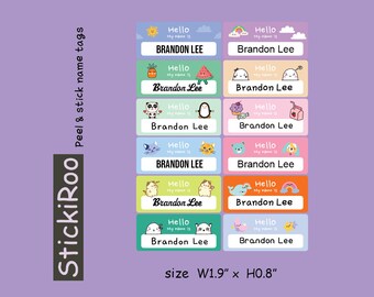 Cute Daycare Labels - Cute Dishwasher Safe Labels - Cute Waterproof Labels - Cute Kids Name Labels - Name Tag - Cartoon Character Label 1