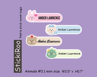 Cute Daycare Labels - Cute Dishwasher Safe Labels - Cute Waterproof Labels - Cute Kids Name Labels - Name Tag - Animal Sticker Label 3-1