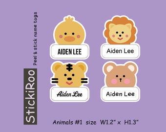 Cute Daycare Labels - Cute Dishwasher Safe Labels - Cute Waterproof Labels - Cute Kids Name Labels - Name Tag - Cute Animal Sticker Label 1