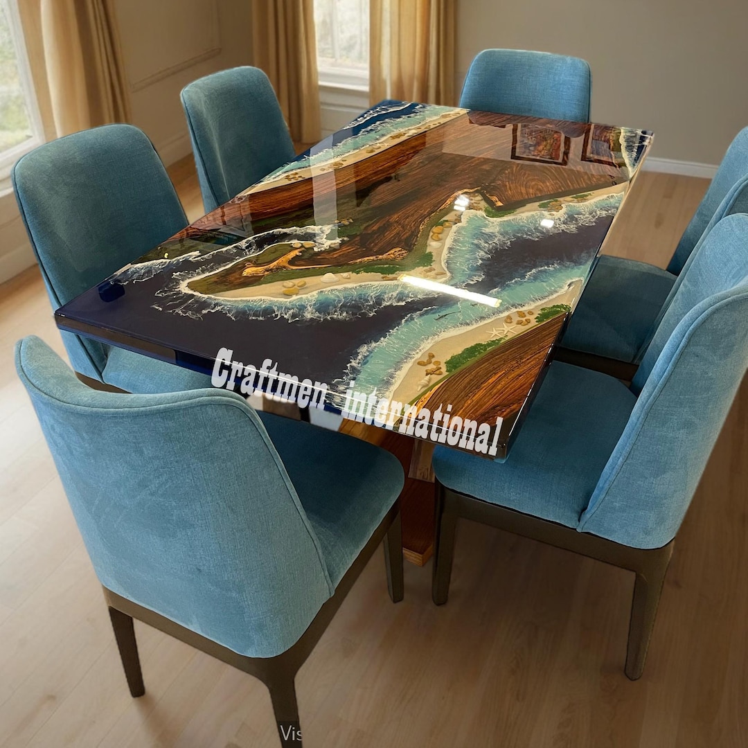 Ocean Wave Epoxy Table, Home Decor Furniture, Stunning Epoxy Table ...