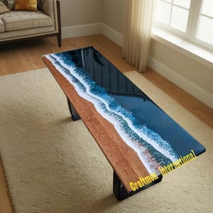 Handmade Ocean Epoxy Table Top: Resin Art Coffee Table