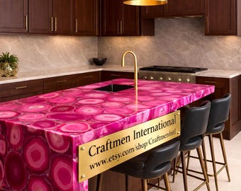 Elegant Pink Agate  stonewCountertop, Kitchen air bar coffee table top