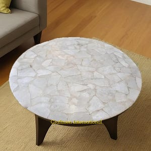 White Quartz Round Table Top: Modern Home Decor Furniture