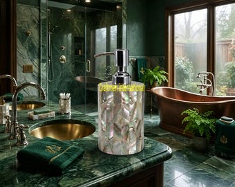 Handmade Semi-Precious Stone Bathroom Accessory / Luxury Kitchen & Bath Decor