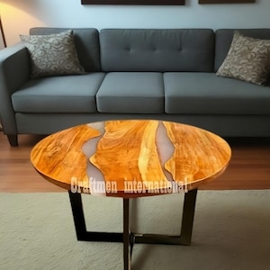 Handcraft White Epoxy Wood Table Top: Custom Dining Table