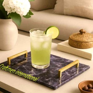 Raw Amethyst Stone Serving Tray: Elegant Home Decor (10x10 inches)