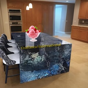 Labradorite Gemstone Countertop: Modern Bar Decor