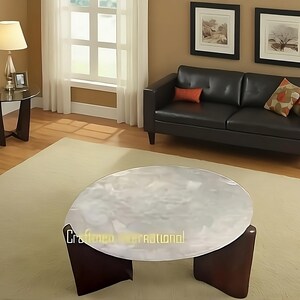 White Quartz Round table, Coffee Table, Dining Table, Living room Furniture, Centre table, Custom table, Luxury Furniture table, End table.