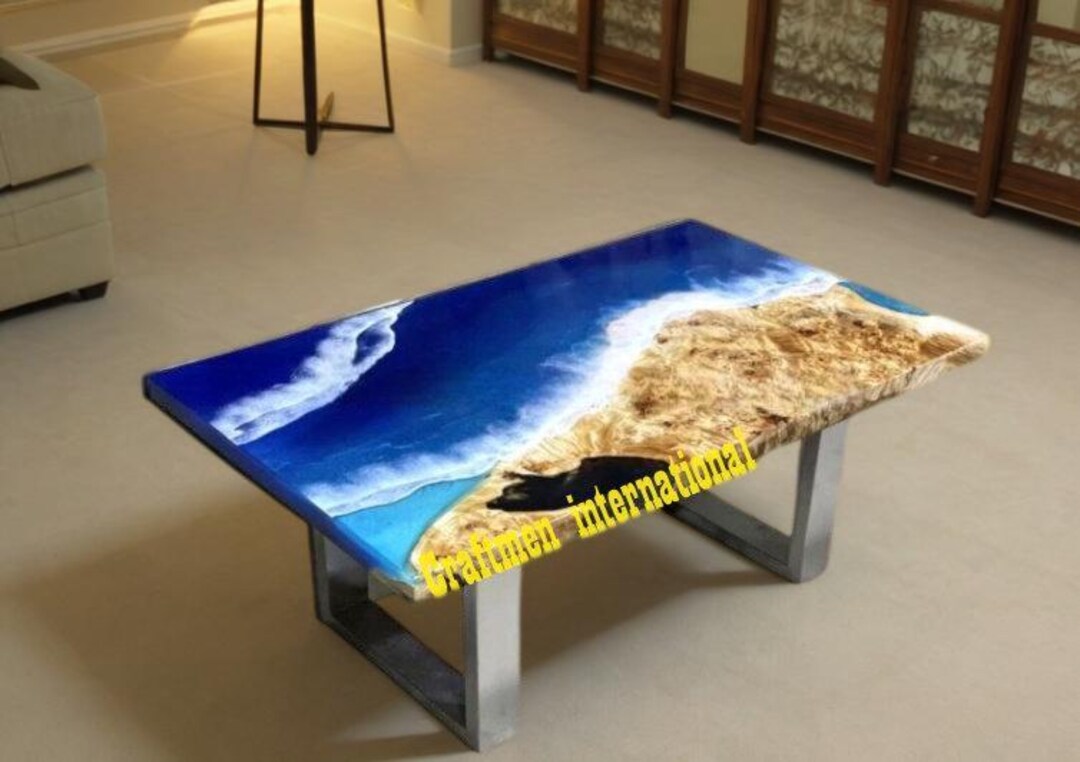 Ocean Epoxy Table, Handmade Wooden Furniture, Epoxy Coffee Table ...