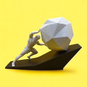 Sisyphus Sculpture – Perseverance Statue | Mythology & Motivational Desk Decor