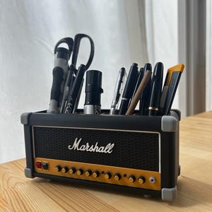 Rock ‘n’ Roll Desk Organizer | Guitar Amp Pen Holder | Music Lover Gift | Band Studio Office Decor