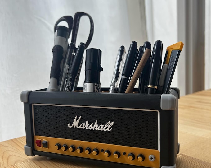 Rock ‘n’ Roll Desk Organizer | Guitar Amp Pen Holder | Music Lover Gift | Band Studio Office Decor