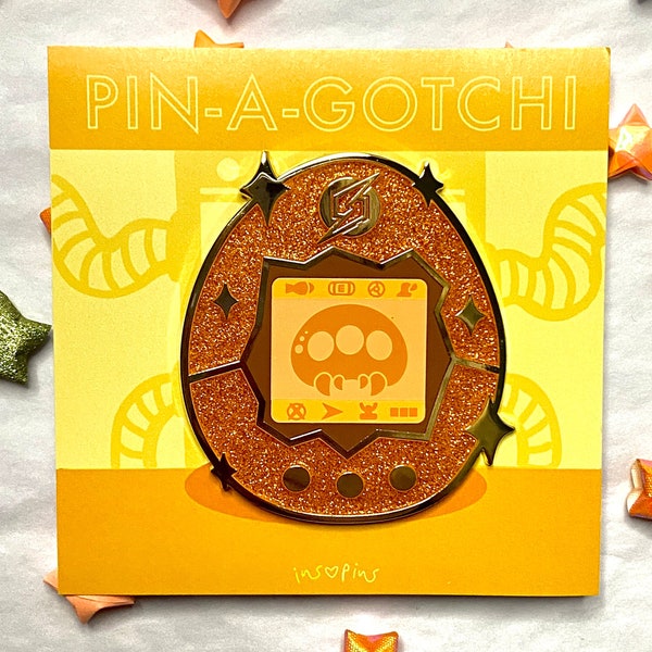 Metroid Inspired Hard Enamel Pin - Tamagotchi Design - [Pin-a-gotchi]