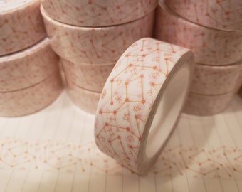 White Zodiac Print Washi Tape 15mm x 10mm