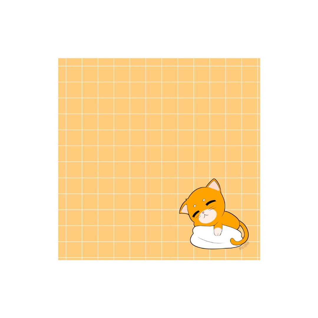 50 Sheets 3x3 in Kawaii Cat Sticky Notes, Baby Cat Grid Sticky Note ...