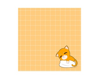 50 hojas de 3x3 en notas adhesivas de gato Kawaii, almohadillas de escritura de notas adhesivas de cuadrícula de gato bebé, para hacer notas de papel de notas desprendibles, papelería de gato lindo