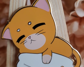 Lazy Tabby Cat Hard Enamel Pin