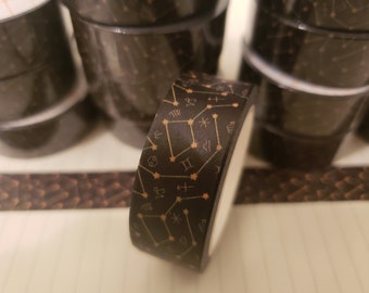 Black Zodiac Print Washi Tape 15mm x 10mm