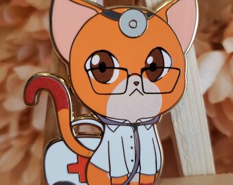 Doctor Abyssinian Cat Hard Enamel Pin
