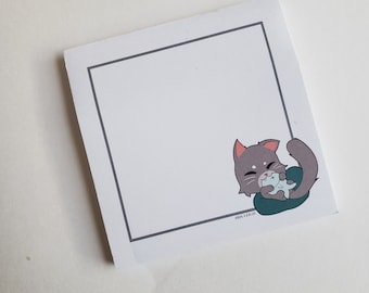 Cute Gray Cat Sticky Notes